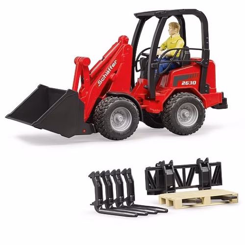 Bruder Schaffer 2630 Compacte Minishovel met Accessoires en Speelfiguur Bruder 2191