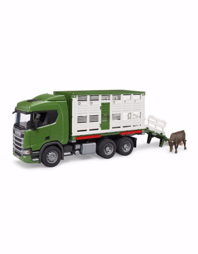 Bruder Scania 560R Vrachtwagen voor Veetransport met 1 Koe BF3548