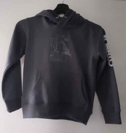 Kobelco Kinderhoodie Grijs Maat 122/128