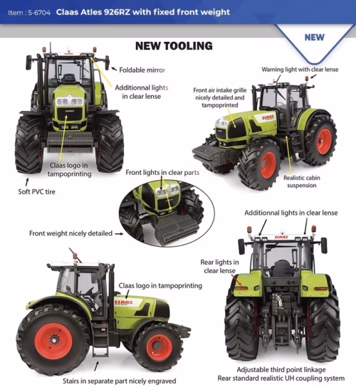 Claas Atles 926 RZ met Frontgewicht UH6704