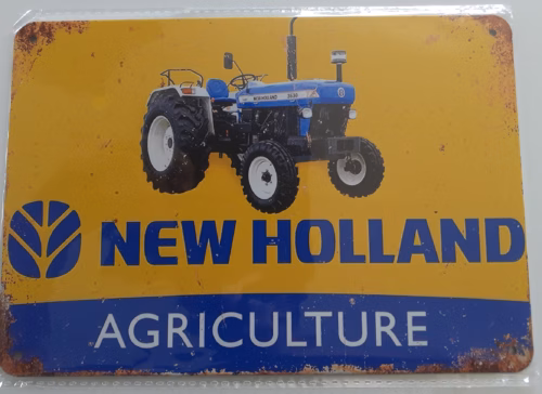 New Holland Metalen Wandbord 20x14 cm