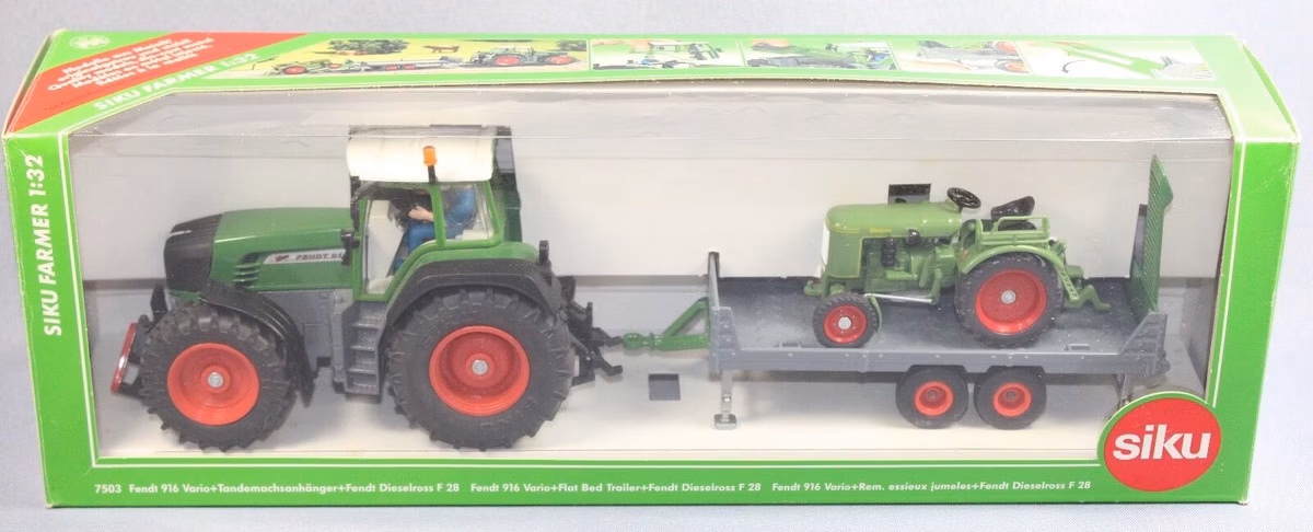 Fendt 916 Vario + Flat Bed Trailer + Fendt Dieselross F28